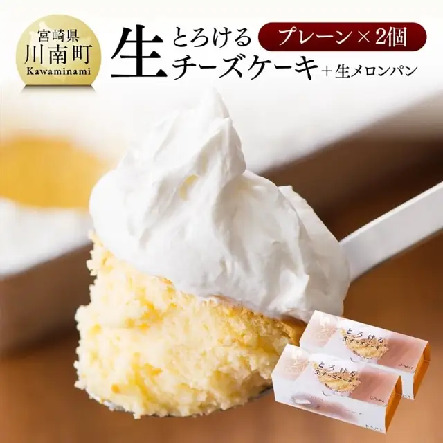 『押川春月堂本店』とろける生チーズケーキ（プレーン2個）【スイーツ ケーキ チーズケーキ 洋菓子ケーキ スプーンでケーキ  おまけつきケーキ】