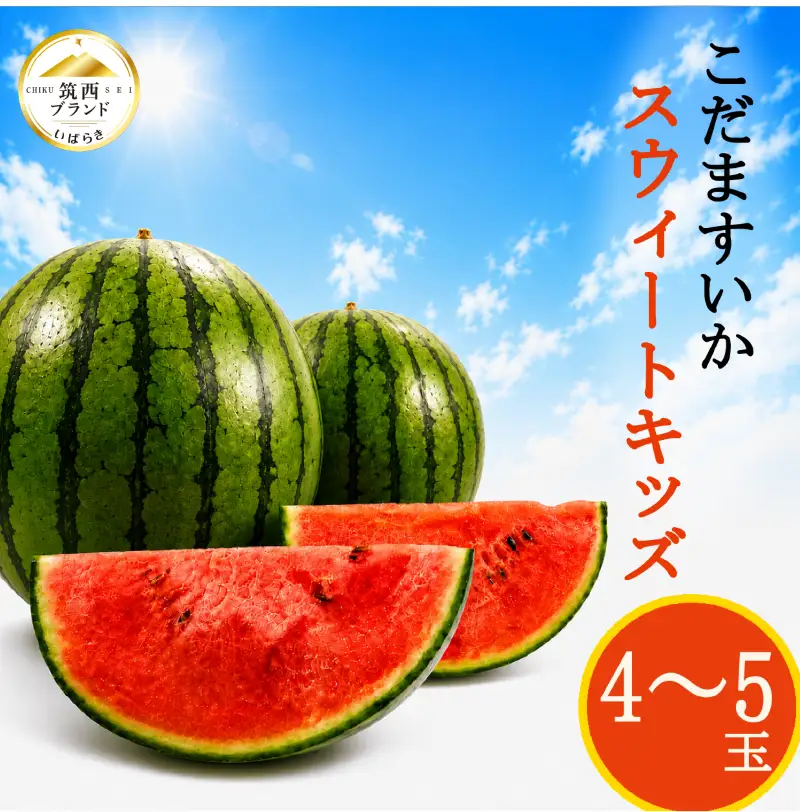 【 JA北つくば 】 こだますいか 「 スウィートキッズ 」 4～5玉