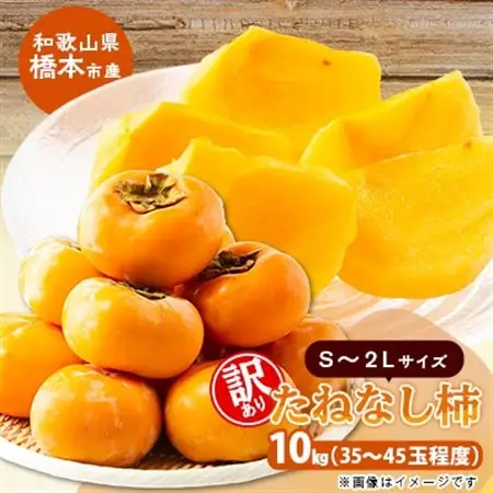 柿【先行受付】柳フルーツ園(訳あり)たねなし柿 約10kg_柿　たねなし柿　橋本市産柿　渋柿_【1077826】