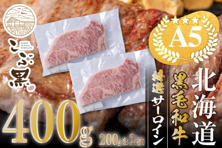 北海道産 黒毛和牛 こぶ黒 A5 サーロインステーキ 計 400g (200g×2枚) ＜LC＞