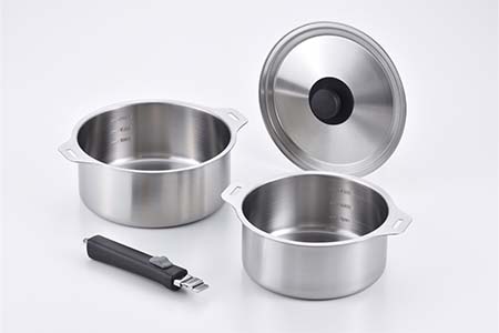 EM-029 燕三 IH対応ハンドル着脱式鍋18cm・20cmセット