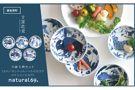 【陶器市特集】【波佐見焼】染付古波佐見 小鉢 5柄セット 食器 皿 【natural69】 [QA109] 波佐見焼