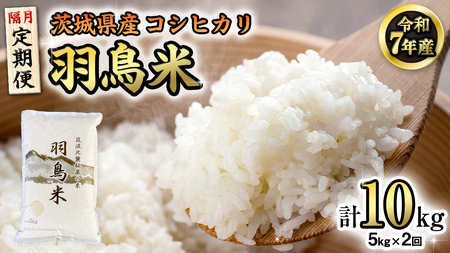 《全2回 隔月定期便》《 令和7年産 先行予約 》 コシヒカリ 「幻の米 羽鳥米」 計 10kg (5kg × 2回)  [AX004sa]