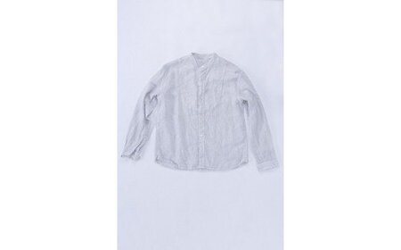 手染めリネン切替シャツ サイズ１LIGHT GRAY（薄墨染）　AO022