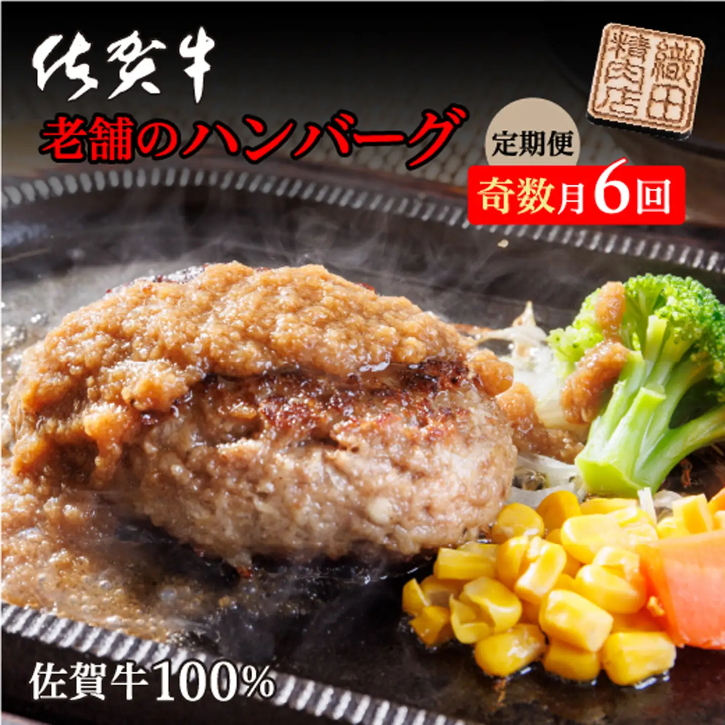 【定期便6回】老舗の 佐賀牛 100% ハンバーグ 奇数月発送 全6回 定期便 _m-3