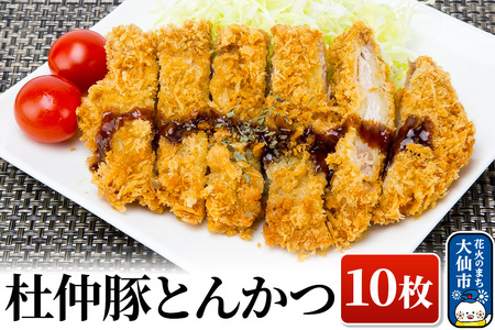 大仙市産 杜仲豚とんかつ 10枚 【長沼商店】