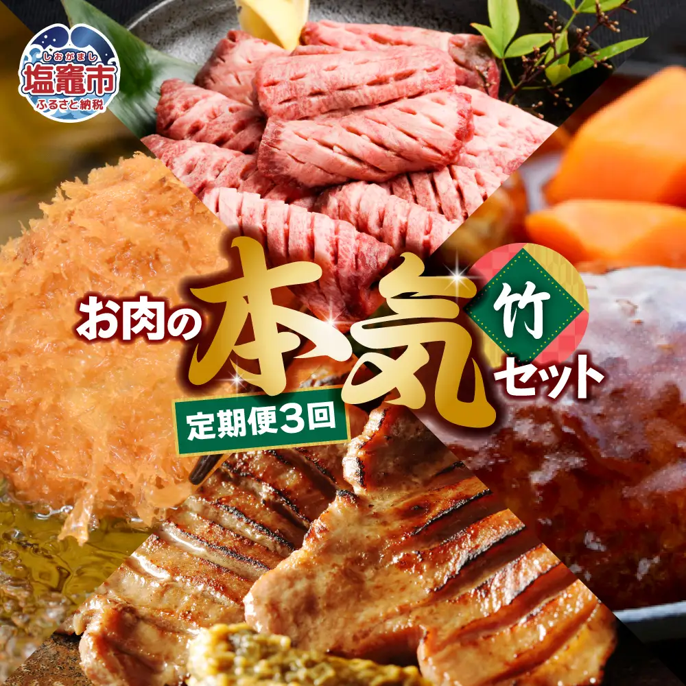 【定期便】お肉屋さんのお肉の本気詰合せセット・竹 ＜全3回の定期便＞　【04203-0437】