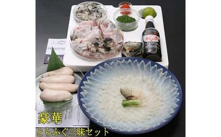 【指定日必須】【ギフト用】豪華 とらふぐ三昧セット※白子付 (刺身・鍋4～5人前）