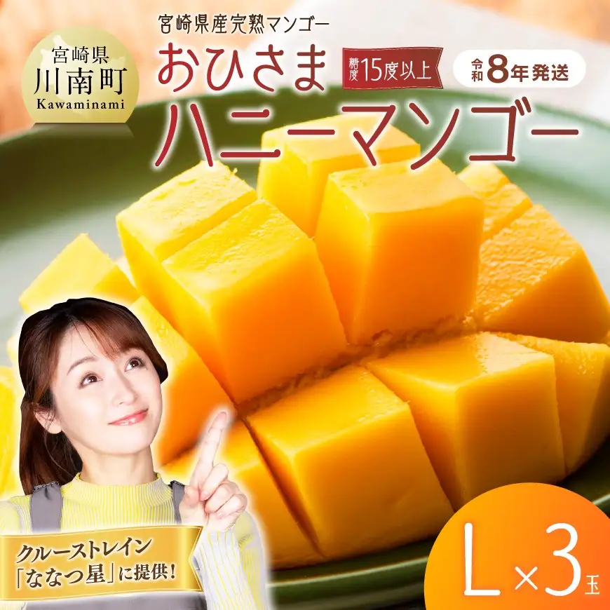 【令和8年発送】宮崎県産完熟マンゴー「おひさまハニーマンゴー」L×3玉 果物 マンゴー