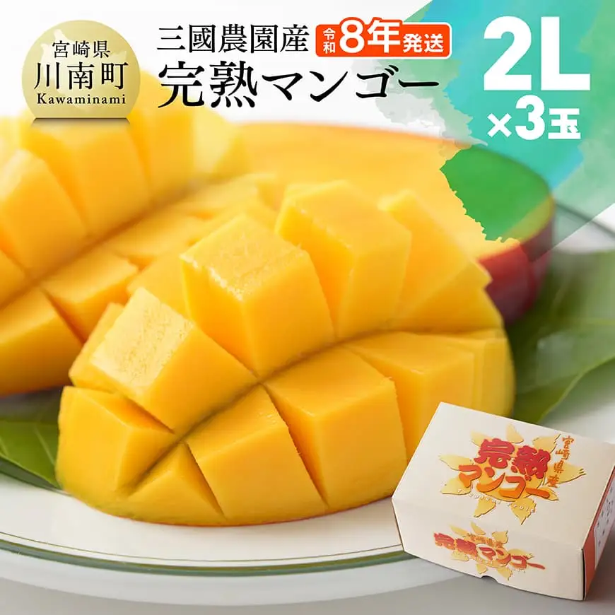 【令和8年発送】宮崎県産完熟マンゴー　三國農園　完熟マンゴー2L×3玉【令和8年発送】宮崎県産完熟マンゴー「おひさまハニーマンゴー」L×3玉 果物 マンゴー