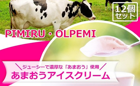 アイスクリーム あまおう 12個 セット ピミル・オルペミ 福岡特産 いちご 苺 イチゴ アイス デザート スイーツ 配送不可：沖縄、離島 