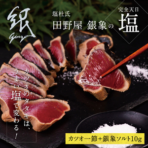かつおのたたき 土佐厳選１本釣りわら焼き「田野屋銀象シリーズ　極カツオのタタキ（3人〜4人前）完全天日塩付（田野屋銀象ソルト）数量限定 鰹のたたき 魚 魚介 海鮮 刺身【株式会社LATERAL】 [BQAU002]