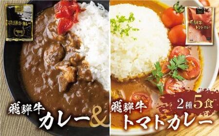 飛騨牛 カレー ＆トマト カレー  計5食  |  レトルト 簡易包装 ふるさと清見 DC003VC13