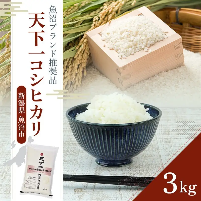 令和7年産 魚沼 天下一コシヒカリ（商標） 3kg 本当に旨い飯に おかず