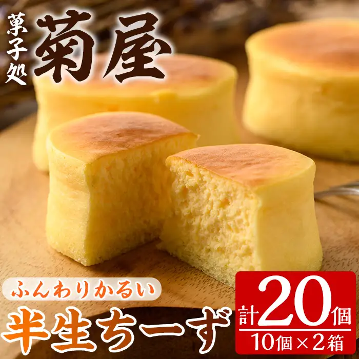ひとくちチーズケーキの決定版！ 半生チーズケーキ20個（10個×2箱）【00-014-02】