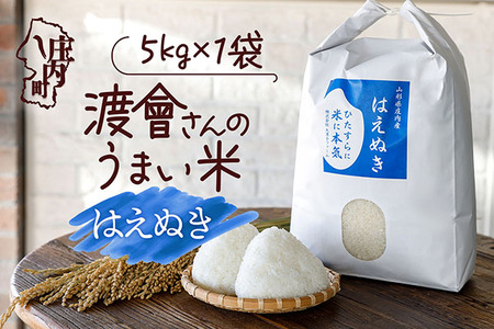 渡會さんのうまい米！はえぬき 5kg 令和7年産 2025年産 ブランド米 コシヒカリの原点、亀の尾発祥の地 庄内