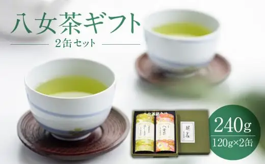 【お茶の光玉園】八女茶ギフト 120g×2缶セット　049-002