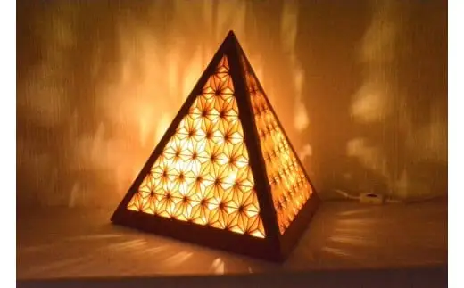 【受注生産】八女の建具師が作る組子の照明「麻の葉」　062-001
