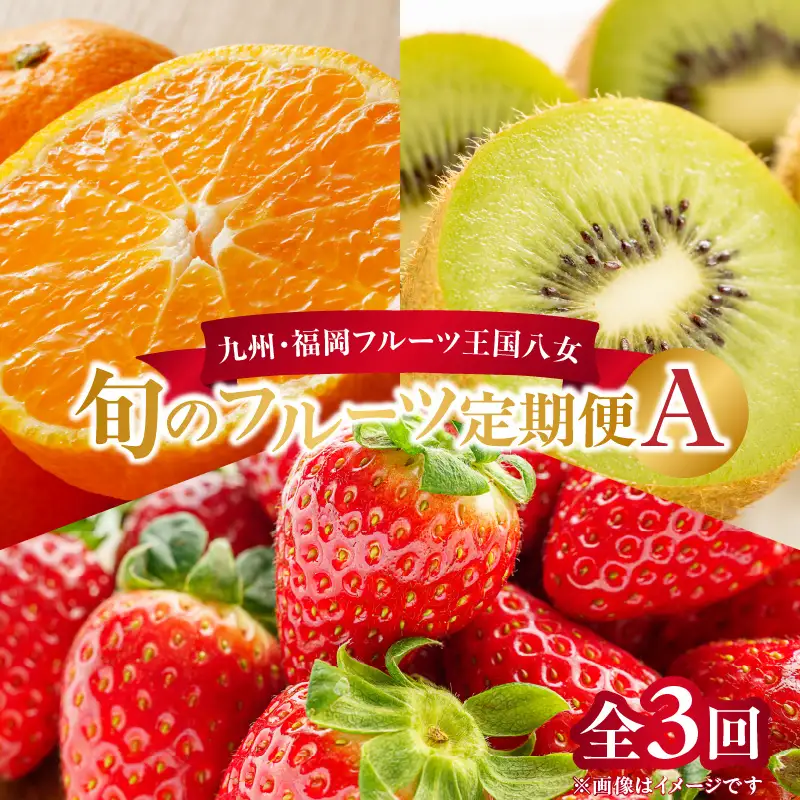 九州・福岡フルーツ王国八女 旬のフルーツ定期便【全3回】A ＜配送不可：北海道・沖縄・離島＞ フルーツ 定期便 あまおう みかん キウイ 季節のフルーツ 果物 おすすめ セット 産地直送 福岡県 八女市 072-T001