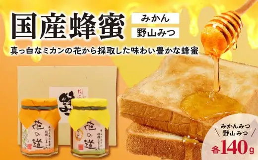 国産蜂蜜　みかん・野山みつ【真っ白なミカンの花から採取した味わい豊かな蜂蜜】　001-032