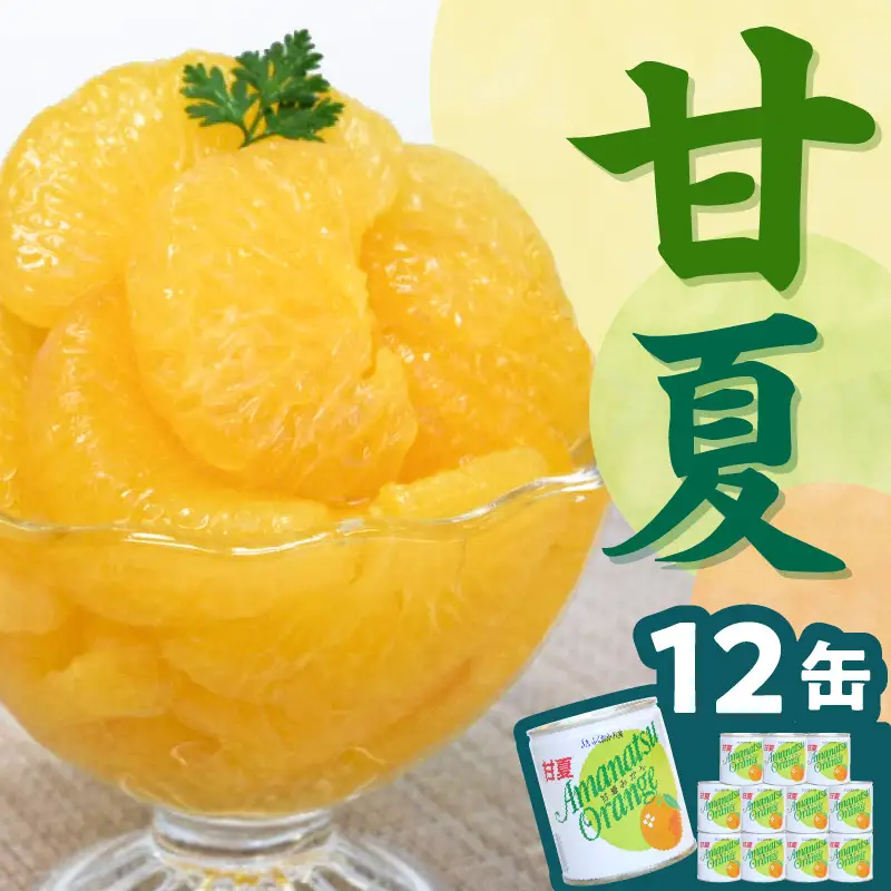 甘夏缶詰(全果粒 身割れ混合) 12缶入 甘夏みかん 缶詰 かんづめ 保存食 非常食 備蓄 福岡県 八女市 001-052