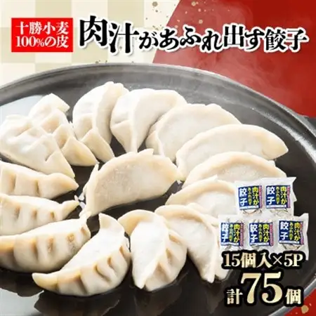 十勝餃子手房にしかわの肉汁があふれ出す餃子セット　15個入×5パック_惣菜・加工品 餃子  ぎょうざ ギョウザ_【配送不可地域：離島】【1253086】