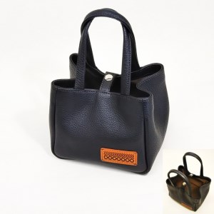 「三嶋柄入り」 ハンドメイド 牛革 ミニバッグ(小)＜黒＞ ミニバッグ やわらかい 牛革 裏地 は 綿 を使用 かわいい コンパクト ハンドメイド おしゃれ レディース シンプル 贈り物 ギフト プレゼント 手提げ バック