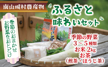 産地直送！！南山城村ふるさと味わいセットB【村のお野菜・お茶・お米】 詰合せ 季節の野菜 