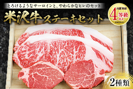米沢牛 ステーキセット 肉質等級：4等級(B.M.S.No.5)以上 F2Y-2512
