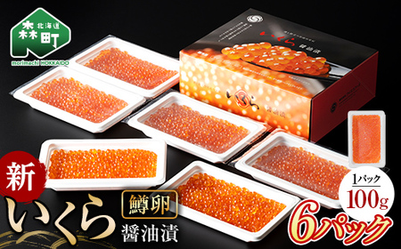 100gの小分けが便利  いくら 醤油漬け 100g×6パック （鱒卵） ＜ワイエスフーズ＞ mr1-1226