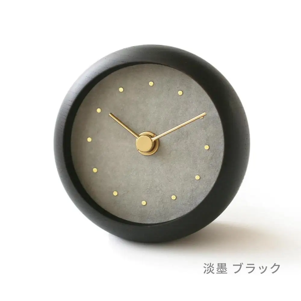 はなもっこ 置時計 淡墨　ブラック