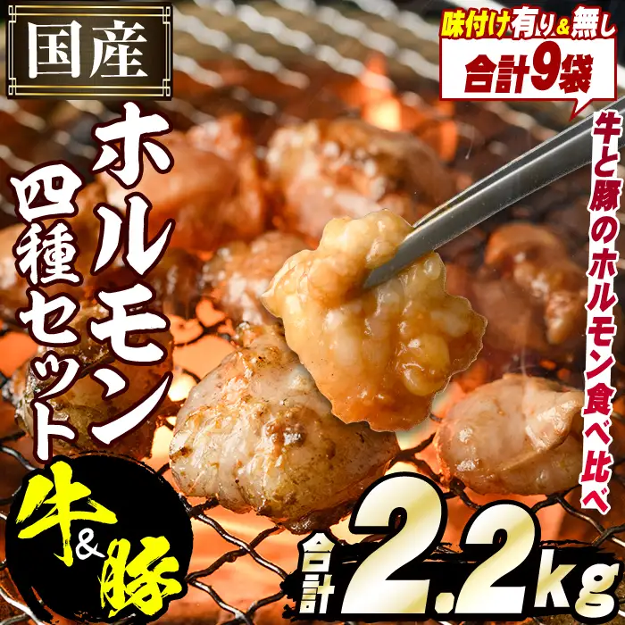 ホルモン 牛 豚 4種 合計2.2kg ホルモン【スターゼン】akn031-02