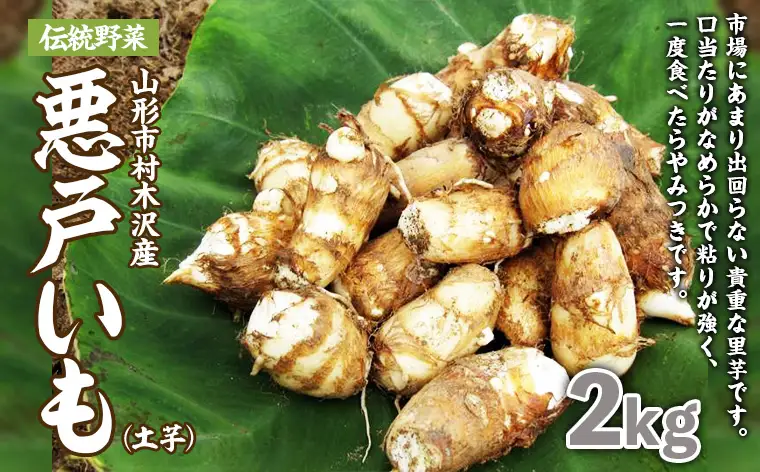 山形市の伝統野菜 村木沢の「悪戸いも」ねっとり食感里芋 2kg FZ26-870