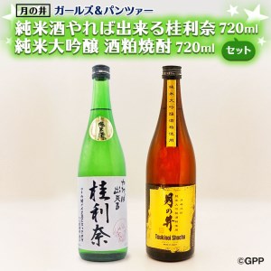 純米酒 やれば出来る桂利奈 720ml 純米大吟醸 酒粕 焼酎 720ml 2本 セット ガルパン コラボ 酒粕焼酎 月の井 大洗 地酒 日本酒 ガールズ＆パンツァー 茨城_AW044
