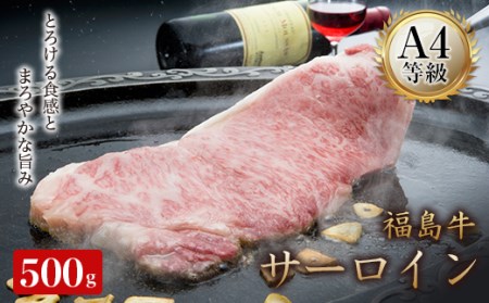 A4等級福島牛サーロイン 500g（250g×2） 牛肉 サーロイン 東北 福島県 F21T-048