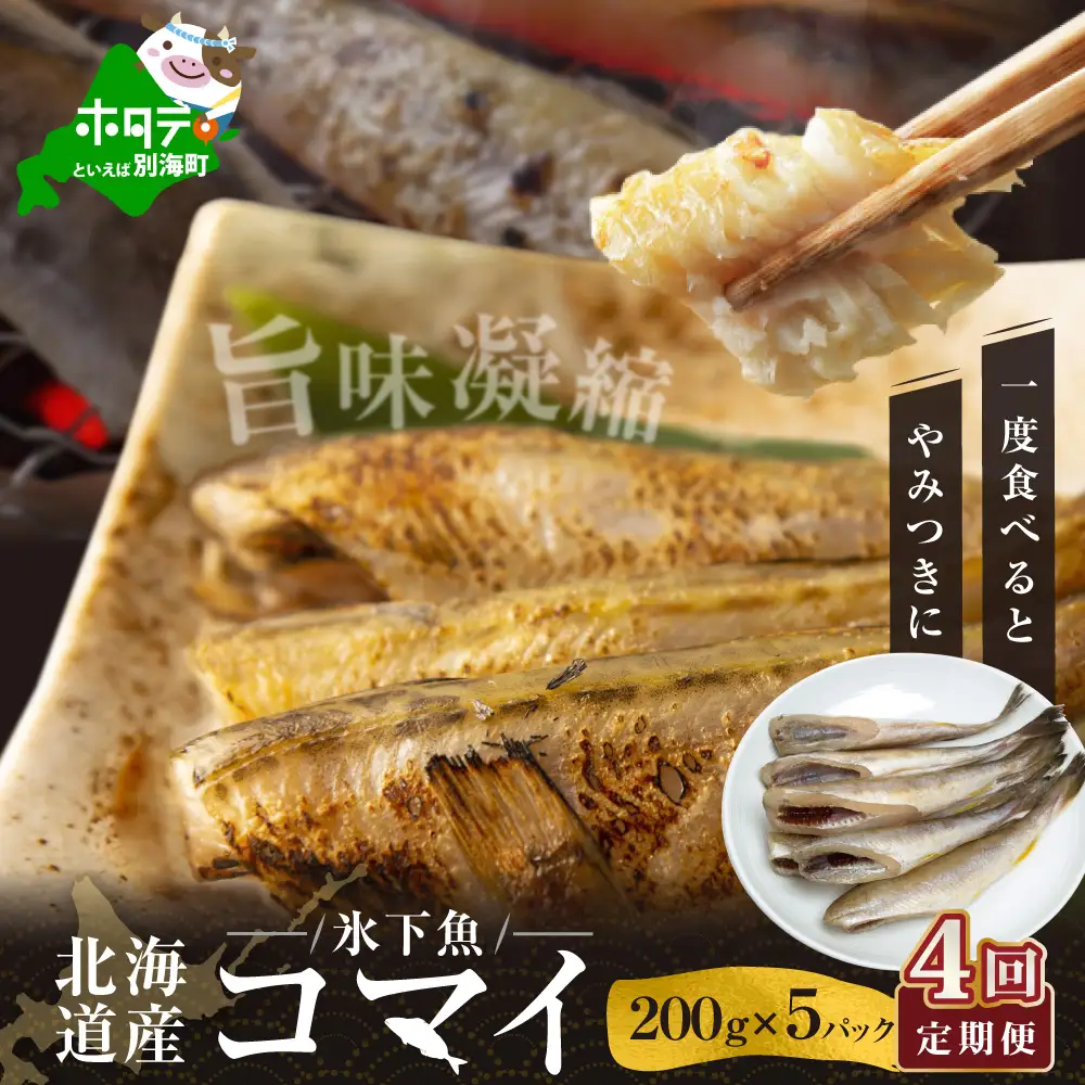 【定期便】北海道産 干しこまい  1kg[ 200g × 5パック ]×4ヵ月【全4回】こまい  別海町