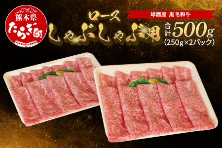球磨産 黒毛和牛 ロース しゃぶしゃぶ 用 500g（250g×2パック）【牛肉 人気 鍋 スライス 肉 和牛 国産】011-0064