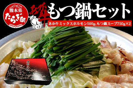 あか牛 もつ鍋セット(2～3人前)ホルモン 500g もつ鍋スープ付 046-0239