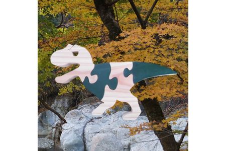 手づくり木製パズル（ティラノザウルス） | 企業組合みずから 環境に配慮 地産杉材 えごま油 おもちゃ 玩具 パズル 木製 木製パズル 恐竜 大分県 中津市