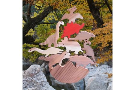 手作り木製パズル（恐竜ゆらゆら） | 国産杉使用 企業組合みずから 小さいお子様にも安心 セット おもちゃ 玩具 パズル 木製 木製パズル 恐竜 大分県 中津市