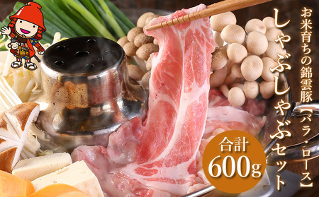 お米育ちの錦雲豚 しゃぶしゃぶギフト セット 合計600g（ロース300g・バラ300g） | お肉 肉 豚肉 錦雲豚 ブランド豚 しゃぶしゃぶ セット 九州産 大分県産 国産 冷凍 送料無料 大分県 中津市