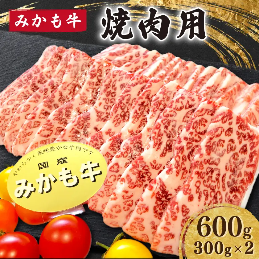 「みかも牛」焼肉用600g(300gx2)_肉 焼肉 牛肉 やきにく ヤキニク バーベキュー  肉  牛肉 _【配送不可地域：離島】【1257319】