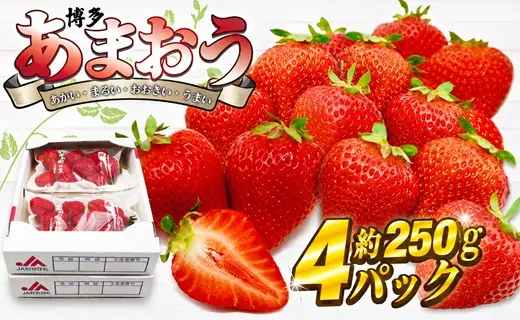 【2027年3月下旬より順次発送】博多あまおう4パック 約1kg[H2213]