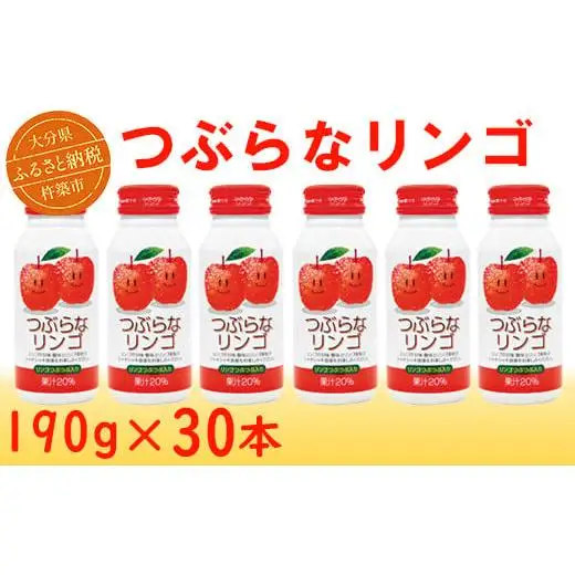 つぶらなリンゴ 30本 つぶらな ジュース りんごジュース ご当地ジュース ／ つぶらなリンゴ 30本 190g ＜131-105＞