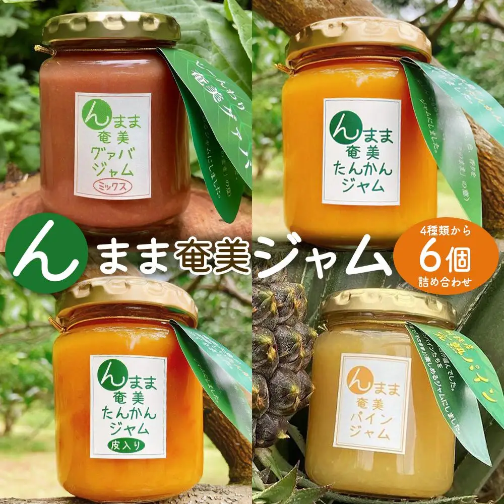 農家謹製★奄美大島産トロピカルフルーツジャム６個セット【たんかん・グァバ・パインジャム詰合せ】