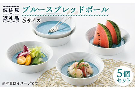 【陶器市特集】【波佐見焼】ブルースプレッドボール ボウル S 5個セット 食器 皿 【一真窯】 [BB51]  波佐見焼