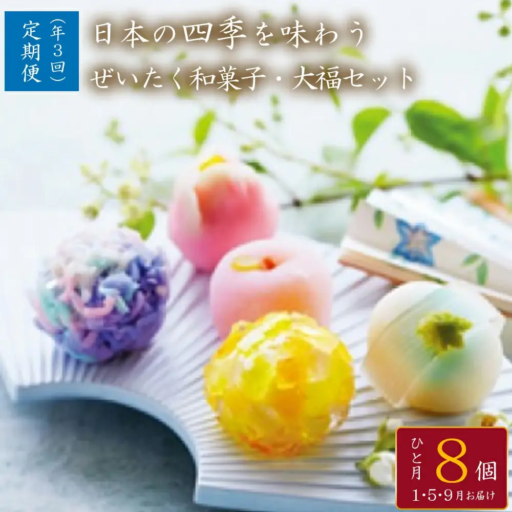 ＜定期便＞日本の四季を味わう 和菓子・大福セット（3回コース）【11218-0113】