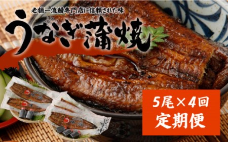 ＜3ヵ月に1回お届け＞新仔!!味鰻の本格手焼備長炭蒲焼 5尾（無頭）×4回定期便【F103-2311】国産 うなぎ 鰻 ウナギ 蒲焼 長焼 九州 宮崎