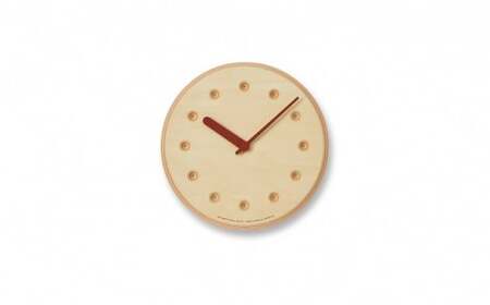 Paper-Wood CLOCK dot/オレンジ（DRL19-07OR）レムノス Lemnos 時計 装飾品 工芸品 伝統技術 インテリア ペーパーウッド  FAD-0800