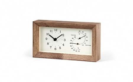 FRAME［温湿度計付］/ ブラウン（LC13-14 BW）レムノス Lemnos 時計 民芸品 工芸品 伝統技術 インテリア  FAD-0798
